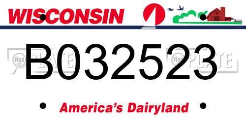 B032523 Wisconsin License Plate