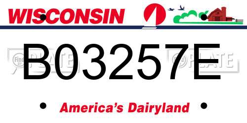 B03257E Wisconsin License Plate