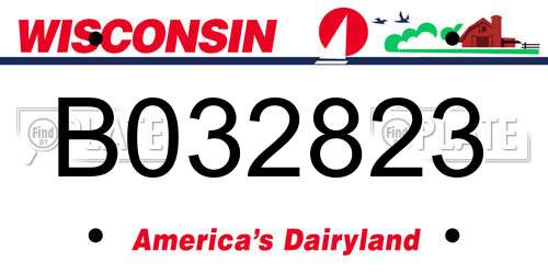 B032823 Wisconsin License Plate
