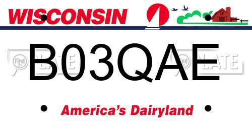 B03QAE Wisconsin License Plate