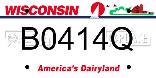 B0414Q Wisconsin License Plate