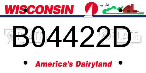 B04422D Wisconsin License Plate