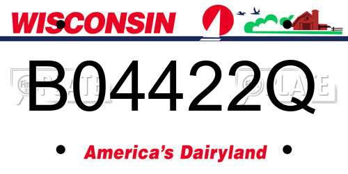 B04422Q Wisconsin License Plate