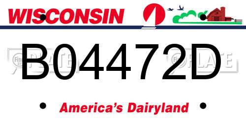 B04472D Wisconsin License Plate
