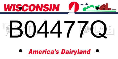 B04477Q Wisconsin License Plate