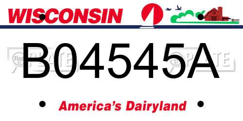 B04545A Wisconsin License Plate