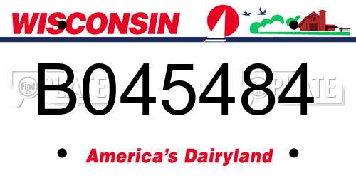 B045484 Wisconsin License Plate
