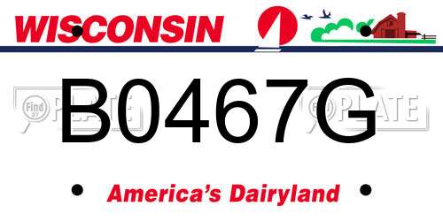 B0467G Wisconsin License Plate