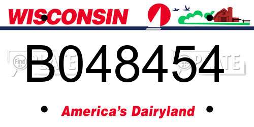 B048454 Wisconsin License Plate