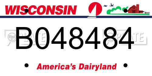 B048484 Wisconsin License Plate