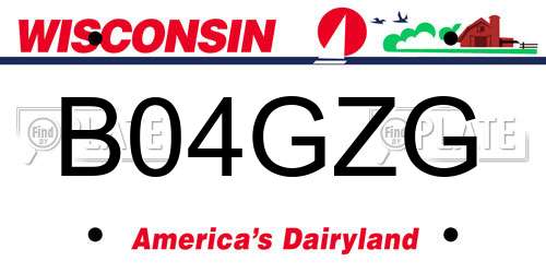 B04GZG Wisconsin License Plate