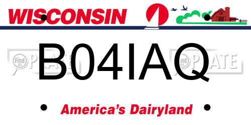 B04IAQ Wisconsin License Plate