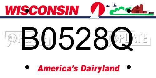 B0528Q Wisconsin License Plate