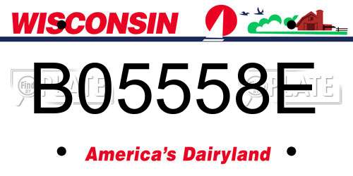 B05558E Wisconsin License Plate