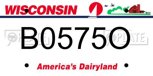 B0575O Wisconsin License Plate