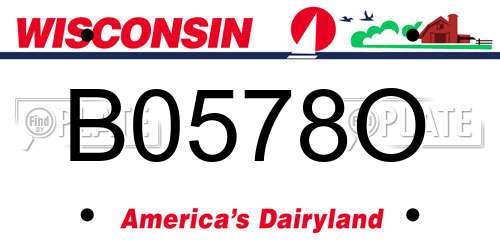 B0578O Wisconsin License Plate