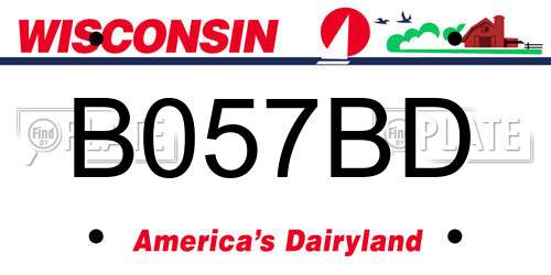 B057BD Wisconsin License Plate