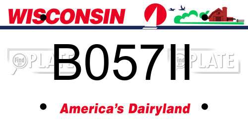 B057II Wisconsin License Plate