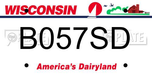 B057SD Wisconsin License Plate