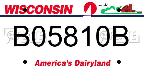 B05810B Wisconsin License Plate