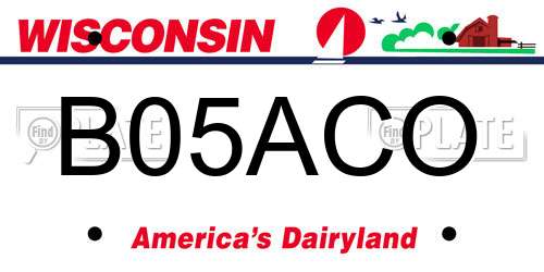 B05ACO Wisconsin License Plate