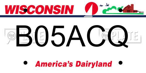 B05ACQ Wisconsin License Plate