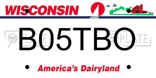 B05TBO Wisconsin License Plate