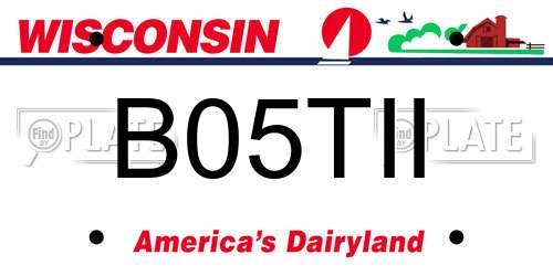 B05TII Wisconsin License Plate