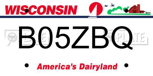 B05ZBQ Wisconsin License Plate
