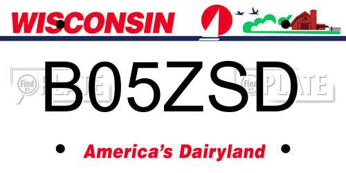 B05ZSD Wisconsin License Plate
