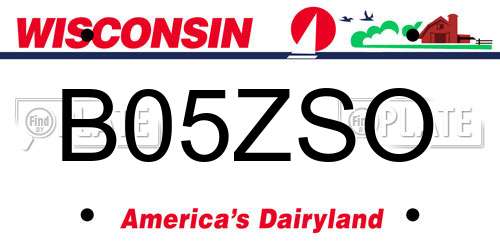 B05ZSO Wisconsin License Plate