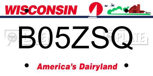 B05ZSQ Wisconsin License Plate
