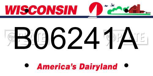 B06241A Wisconsin License Plate