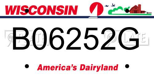 B06252G Wisconsin License Plate