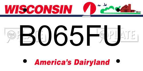 B065FU Wisconsin License Plate