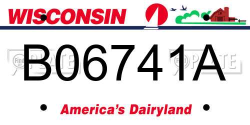 B06741A Wisconsin License Plate