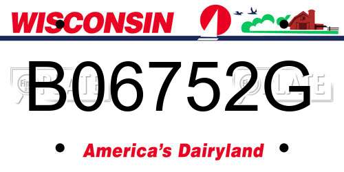 B06752G Wisconsin License Plate