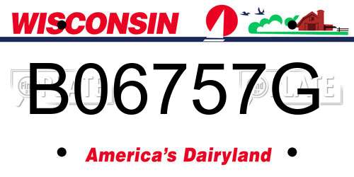 B06757G Wisconsin License Plate