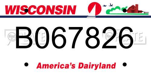 B067826 Wisconsin License Plate
