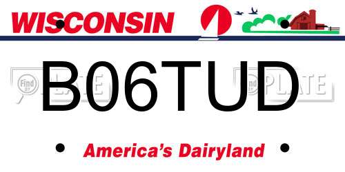 B06TUD Wisconsin License Plate