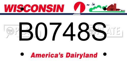B0748S Wisconsin License Plate