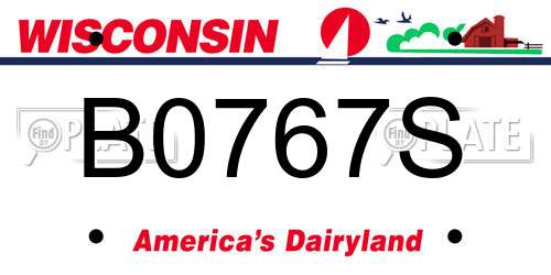 B0767S Wisconsin License Plate