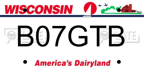 B07GTB Wisconsin License Plate
