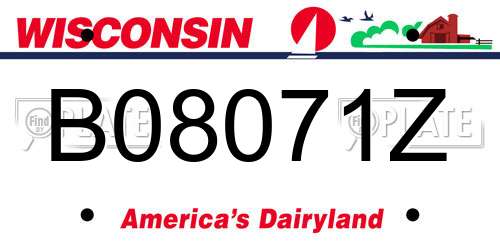 B08071Z Wisconsin License Plate