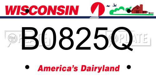 B0825Q Wisconsin License Plate