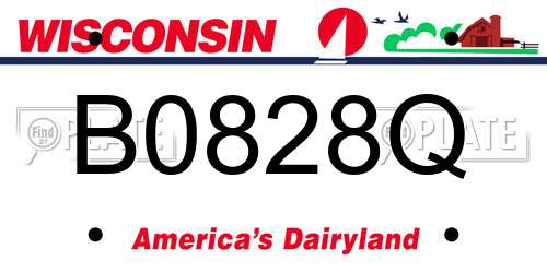 B0828Q Wisconsin License Plate