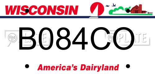 B084CO Wisconsin License Plate