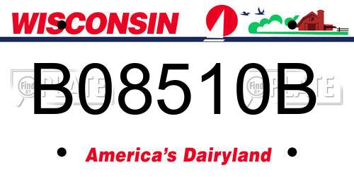 B08510B Wisconsin License Plate