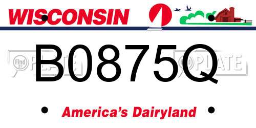 B0875Q Wisconsin License Plate