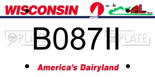 B087II Wisconsin License Plate